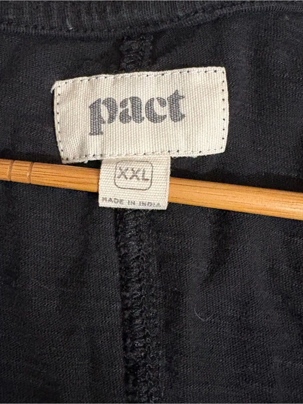 Pact Size XXL Black Relaxed Slub Henley Dress 100% Organic Cotton Knee Pockets - Picture 5 of 12